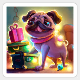 Cute Pug Drawing Sticker